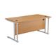 Allegro 1800  X 800 Rectangular Cantilever Workstation - Beech Top and White Legs Ref TWU1880RECBEWH