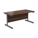 Mezzo Cantilever 1200 Rectangular Cantilever Workstation - Dark Walnut Top Silver Legs Ref SU1280RECDWSV
