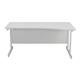Mezzo Cantilever 1600 Right Hand Wave Cantilever Workstation - White Top White Legs Ref SU1610RHWAVWHWH