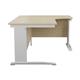 Mezzo Cable Cantilever 1800 Crescent Right Hand Workstation - Maple Top White Legs Ref CAB1812RHRADMAWH