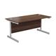 Mezzo Cantilever 1600 Rectangular Cantilever Workstation - D Walnut Top White Legs Ref SU1680RECDWWH