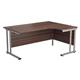 Allegro 1800 Right Hand Crescent Cantilever Workstation  - Dark Walnut Top and Silver Legs Ref TWU1812RHRADDWSV