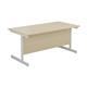 Mezzo Cantilever 1400 Rectangular Cantilever Workstation - Maple Top White Legs Ref SU1480RECMAWH