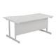 Mezzo Cantilever 1600 Right Hand Wave Cantilever Workstation - White Top White Legs Ref SU1610RHWAVWHWH