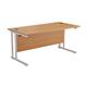 Allegro 1800  X 800 Rectangular Cantilever Workstation - Beech Top and White Legs Ref TWU1880RECBEWH