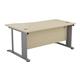 Mezzo Cable Cantilever 1600 Right Hand Wave Workstation - Maple Top Silver Legs Ref CAB1610RHWAVMASV