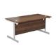 Mezzo Cantilever 1600 Rectangular Cantilever Workstation - D Walnut Top White Legs Ref SU1680RECDWWH