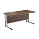 Allegro 1400  X 800 Rectangular Cantilever Workstation - Dark Walnut Top and Silver Legs Ref TWU1480RECDWSV