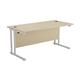 Allegro 1800  X 800 Rectangular Cantilever Workstation - Maple Top and White Legs Ref TWU1880RECMAWH
