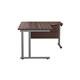 Allegro 1800 Right Hand Crescent Cantilever Workstation  - Dark Walnut Top and Silver Legs Ref TWU1812RHRADDWSV