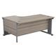 Mezzo Cable Cantilever 1800 Crescent Right Hand Workstation - Grey Oak Top Silver Legs Ref CAB1812RHRADGOSV