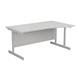Mezzo Cantilever 1600 Right Hand Wave Cantilever Workstation - White Top White Legs Ref SU1610RHWAVWHWH