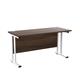 Allegro 1400 X 600 Rectangular Cantilever Workstation - Dark Walnut Top and White Legs Ref TWU1460RECDWWH