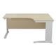 Mezzo Cable Cantilever 1800 Crescent Right Hand Workstation - Maple Top White Legs Ref CAB1812RHRADMAWH