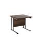 Allegro 800 X 800 Rectangular Cantilever Workstation - Dark Walnut Top and Silver Legs Ref TWU8080RECDWSV