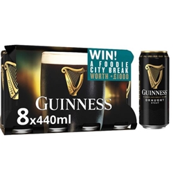 Guinness Draught Stout Beer 10 x 440ml Can (food pack)