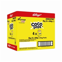 Kelloggs Coco Pops Bag 500g (Pack of 4) 5115274000