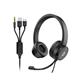 Connekt Gear Wired Overhead Headset with Boom Microphone USB-A/USB-C 3.5mm Jack TRRS 24-1532