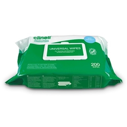 Clinell Wipes XCW200 Universal Sanitising Anti-Bacterial x 200                