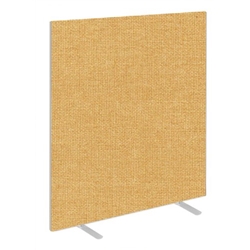 Impulse Plus Oblong 1650/1400 Floor Free Standing Screen Beige Fabric Light Grey Edges