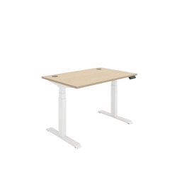 Office Rectangular Dual Motor Sit Stand Desk  1200X800 Oak/White