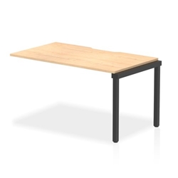 Evolve Plus 1400mm Single Row Office Bench Desk Ext Kit Maple Top Black Frame