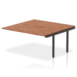 Evolve Plus 1600mm B2B Office Bench Desk Ext Kit Walnut Top Black Frame