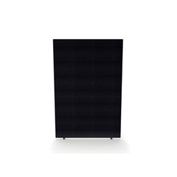 Impulse Plus Oblong 1800/1200 Floor Free Standing Screen Black Fabric Light Grey Edges