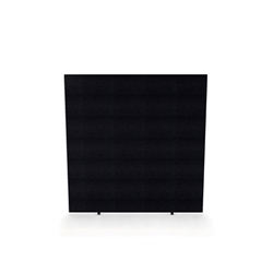Impulse Plus Oblong 1650/1600 Floor Free Standing Screen Black Fabric Light Grey Edges