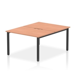 Photos - Office Desk Evolve Plus 1200mm B2B 2 Person Bench Desk Beech Top Black Frame B2P12BCHB 