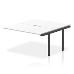 Evolve Plus 1400mm B2B Office Bench Desk Ext Kit White Top Black Frame
