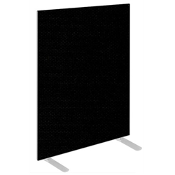 Impulse Plus Oblong 1200/600 Floor Free Standing Screen Black Fabric Light Grey Edges