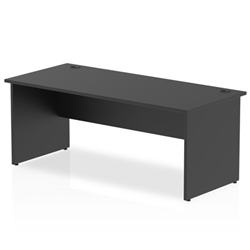 Impulse 1000 x 800mm Straight Office Desk Black Top Panel End Leg