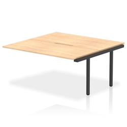 Evolve Plus 1600mm B2B Office Bench Desk Ext Kit Maple Top Black Frame