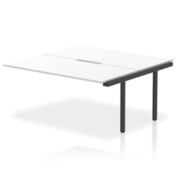 Evolve Plus 1600mm B2B Office Bench Desk Ext Kit White Top Black Frame