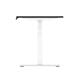 Air 1400 x 800mm Height Adjustable Office Desk Black Top Cable Ports White Leg