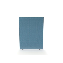 Impulse Plus Oblong 1500/800 Floor Free Standing Screen Sky Blue Fabric Light Grey Edges