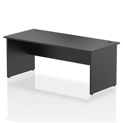 Impulse 1800 x 800mm Straight Office Desk Black Top Panel End Leg