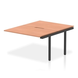 Evolve Plus 1200mm B2B Office Bench Desk Ext Kit Beech Top Black Frame