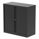 Qube by Bisley 1000mm Side Tambour Cupboard Black No Shelves