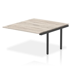 Evolve Plus 1400mm B2B Office Bench Desk Ext Kit Grey Oak Top Black Frame