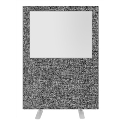 Impulse Plus Clear Half Vision 1500/1200 Floor Free Standing Screen Lead Fabric Light Grey Edges
