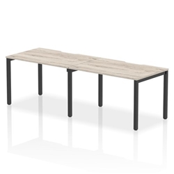 Evolve Plus 1200mm Single Row 2 Person Office Bench Desk Grey Oak Top Black Frame