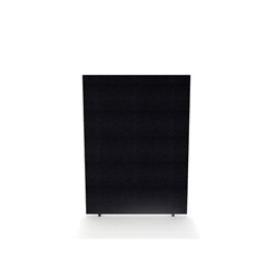 Impulse Plus Oblong 1650/1200 Floor Free Standing Screen Black Fabric Light Grey Edges