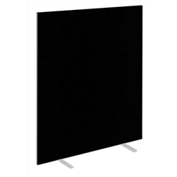 Impulse Plus Oblong 1800/1400 Floor Free Standing Screen Black Fabric Light Grey Edges