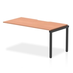 Evolve Plus 1600mm Single Row Office Bench Desk Ext Kit Beech Top Black Frame