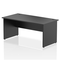 Impulse 1600 x 800mm Straight Office Desk Black Top Panel End Leg
