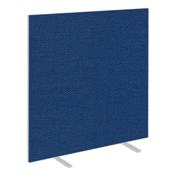 Impulse Plus Oblong 1500/1400 Floor Free Standing Screen Powder Blue Fabric Light Grey Edges