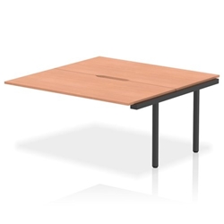 Evolve Plus 1600mm B2B Office Bench Desk Ext Kit Beech Top Black Frame