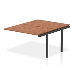 Evolve Plus 1200mm B2B Office Bench Desk Ext Kit Walnut Top Black Frame